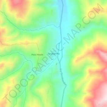 Mapa topográfico Tacobamba, altitude, relevo