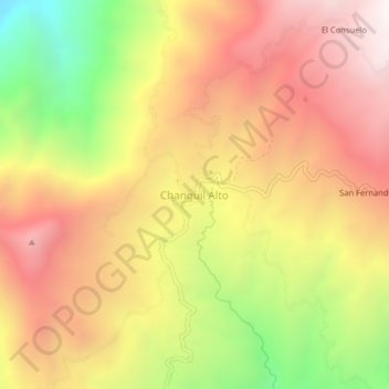 Mapa topográfico Changuil Alto, altitude, relevo