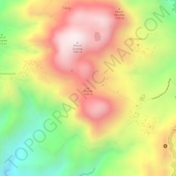 Mapa topográfico Daclan, altitude, relevo