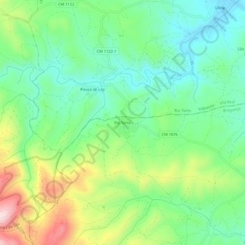 Mapa topográfico Pai Torto, altitude, relevo