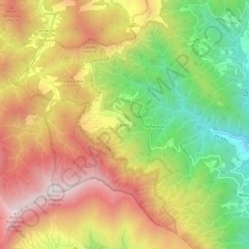 Mapa topográfico Acero, altitude, relevo