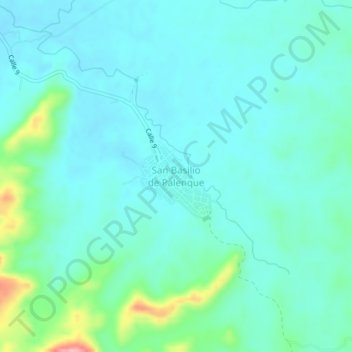 Mapa topográfico San Basilio de Palenque, altitude, relevo