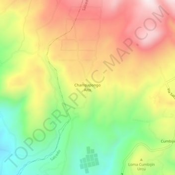 Mapa topográfico Champapongo Alto, altitude, relevo