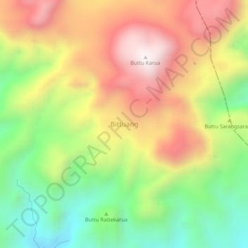 Mapa topográfico Bittuang, altitude, relevo