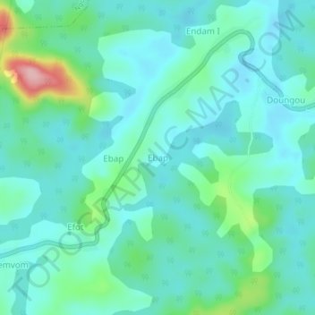 Mapa topográfico Ebap, altitude, relevo