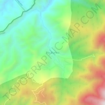 Mapa topográfico Río Blanco, altitude, relevo