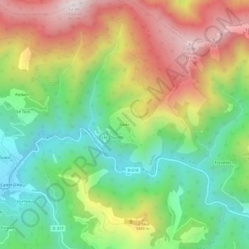Mapa topográfico Parès, altitude, relevo
