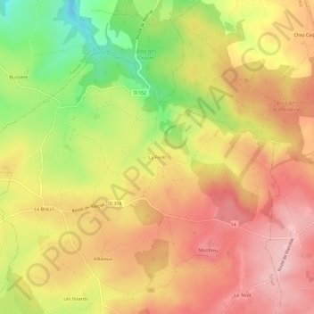 Mapa topográfico La Forêt, altitude, relevo