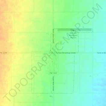 Mapa topográfico Dell City, altitude, relevo