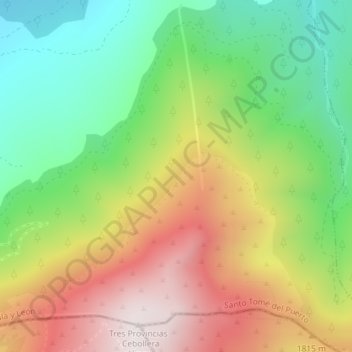 Mapa topográfico Loma de la Cebollera, altitude, relevo