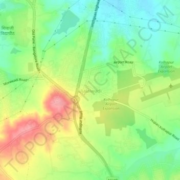 Mapa topográfico Ujalaiwadi, altitude, relevo