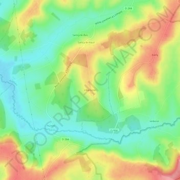 Mapa topográfico Villemolin, altitude, relevo
