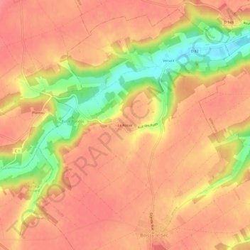 Mapa topográfico Le Rotoir, altitude, relevo