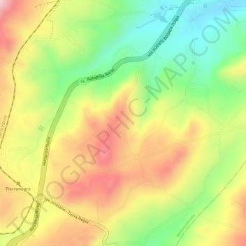 Mapa topográfico Puente Boyacá, altitude, relevo