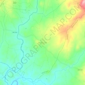 Mapa topográfico Bemposta, altitude, relevo