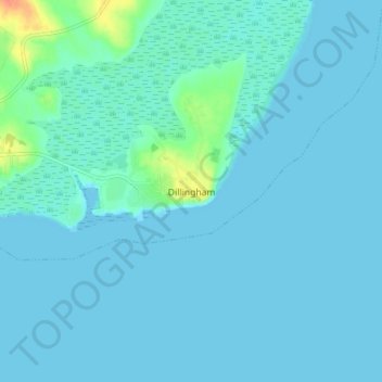 Mapa topográfico Dillingham, altitude, relevo