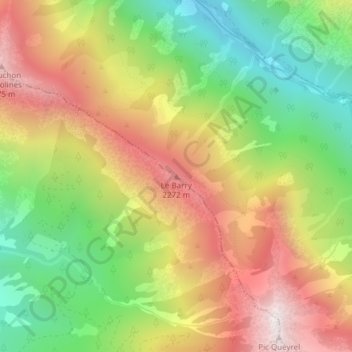 Mapa topográfico Le Barry, altitude, relevo
