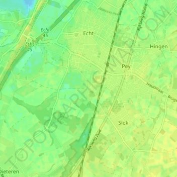 Mapa topográfico Gebroek, altitude, relevo