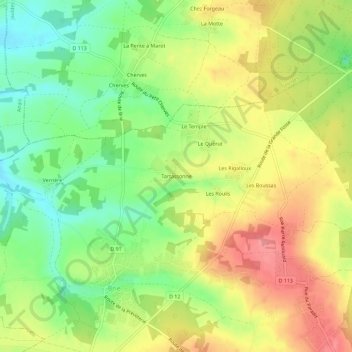 Mapa topográfico Tartassonne, altitude, relevo