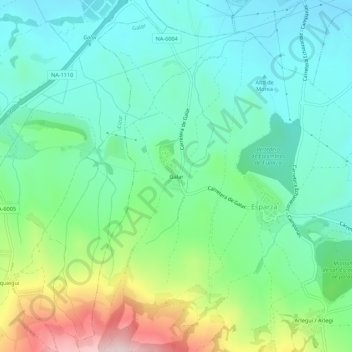 Mapa topográfico Galar, altitude, relevo