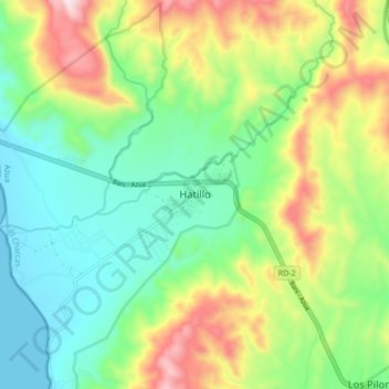 Mapa topográfico Hatillo, altitude, relevo
