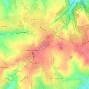 Mapa topográfico Vrouwenheide, altitude, relevo