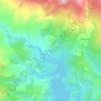 Mapa topográfico Las Mayorales, altitude, relevo