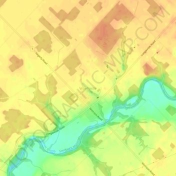 Mapa topográfico Wardsville, altitude, relevo