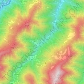 Mapa topográfico Casa Morotti, altitude, relevo