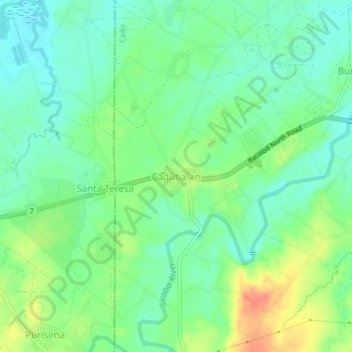 Mapa topográfico Caduha-an, altitude, relevo