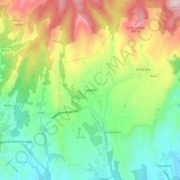 Mapa topográfico Cappelle, altitude, relevo