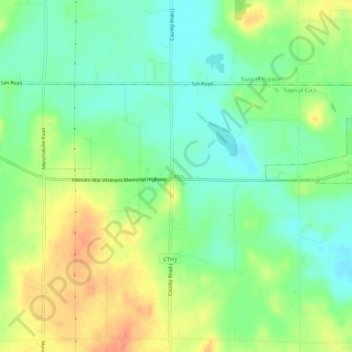 Mapa topográfico Cato, altitude, relevo