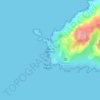 Mapa topográfico Capu di Senetosa, altitude, relevo