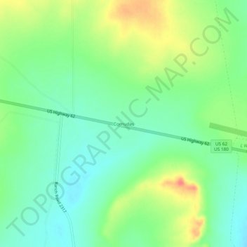 Mapa topográfico Cornudas, altitude, relevo