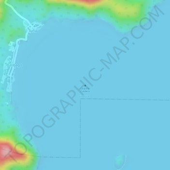 Mapa topográfico Laguna Caldera, altitude, relevo
