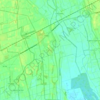Mapa topográfico Morsella, altitude, relevo