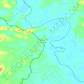 Mapa topográfico Samunad, altitude, relevo