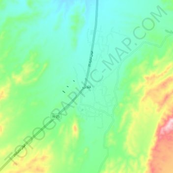 Mapa topográfico Kalat, altitude, relevo