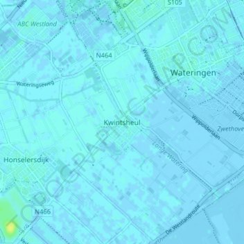 Mapa topográfico Kwintsheul, altitude, relevo