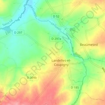Mapa topográfico Les Riaux, altitude, relevo