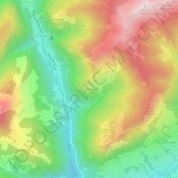 Mapa topográfico Le Tandieu, altitude, relevo