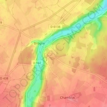 Mapa topográfico L'Arboussière, altitude, relevo