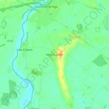 Mapa topográfico High Catton, altitude, relevo
