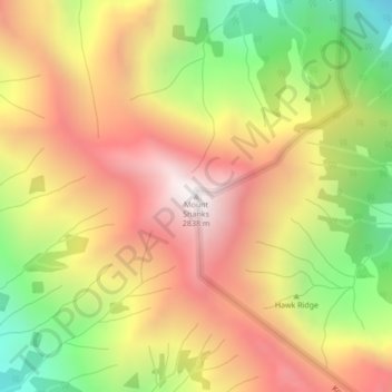 Mapa topográfico Mount Shanks, altitude, relevo