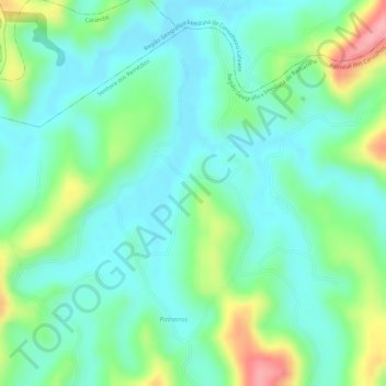 Mapa topográfico Pato Velho, altitude, relevo