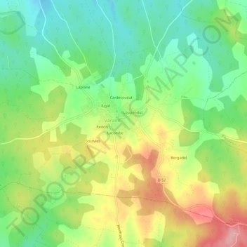 Mapa topográfico La Garenne, altitude, relevo