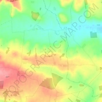 Mapa topográfico Over Worton, altitude, relevo