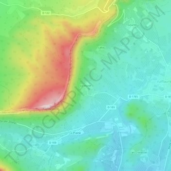 Mapa topográfico Le Mazet, altitude, relevo