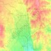 Mapa topográfico Wichita, altitude, relevo