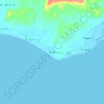 Mapa topográfico Tengib, altitude, relevo